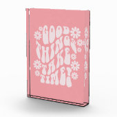 Goede dingen nemen de bloemen van de Tijdopnemer Fotoblokken (Rechts)