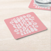 Goede dingen nemen de bloemen van de Tijdopnemer Kartonnen Onderzetters (Schuin)