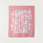 Goede dingen nemen de bloemen van de Tijdopnemer Wandkleed (Voorkant)