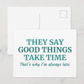 Goede dingen nemen tijd in beslag briefkaart (Voorkant / Achterkant)