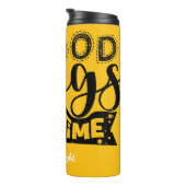 Goede dingen nemen tijd in thermosbeker (Geroteerd rechts)