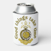 goede dingen nemen tijd inspirerend citaat blikjeskoeler (Blikje Achterkant)