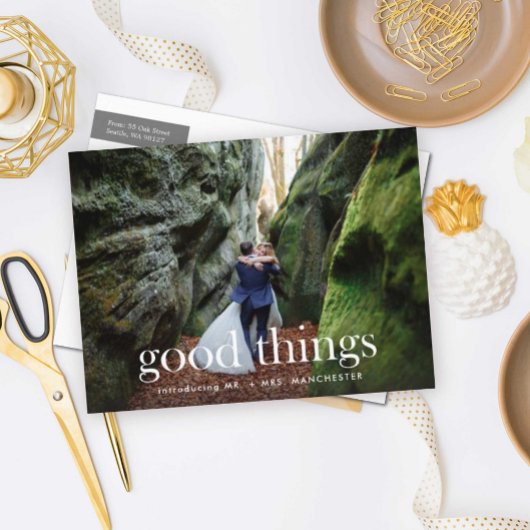 Goede dingen om de aankondiging van het huwelijk t