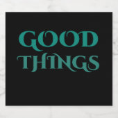 Goede dingen sparkling wijnetiket (Enkel label)