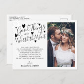 Goede Dingen Waard Om Op Te Wachten Wijzig de Datu Aankondigingskaart (Voorkant / Achterkant)