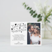 Goede Dingen Waard Om Op Te Wachten Wijzig de Datu Aankondigingskaart (Staand voorkant)