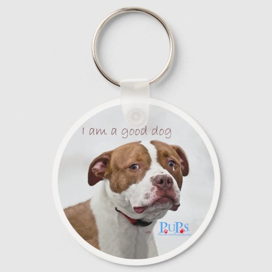 Goede Dog Pit Bull Rescue Sleutelhanger (Voorkant)