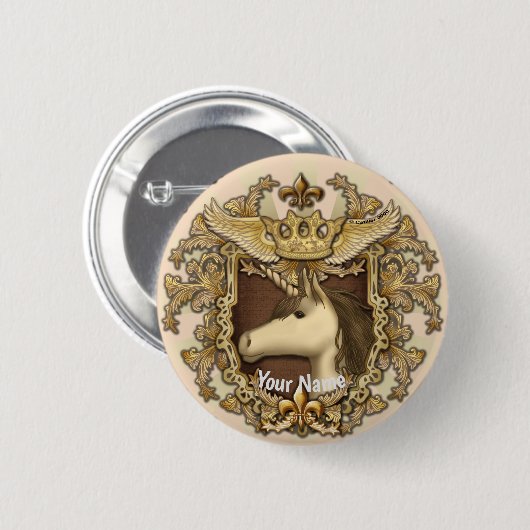 Goede Eenhoorn pin knop Ronde Button 5,7 Cm (Voorkant /achterkant)