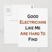 Goede elektriciens zoals ik zijn moeilijk te vinde briefkaart (Voorkant / Achterkant)
