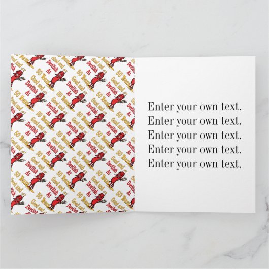 Goede en Duivelse 50ste Verjaardag Kaart (Binnen)