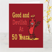 Goede en Duivelse 50ste Verjaardag Kaart (Gele Bloem)