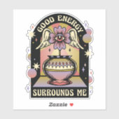 GOEDE ENERGIE OMRINGT ME BLOEMENVAAS STICKER (Vel)