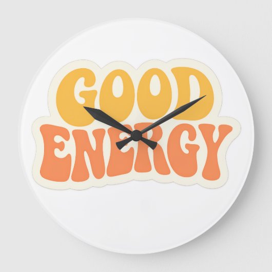 GOEDE ENERGIE Retro golvende tekst – Grote klok (Voorkant)