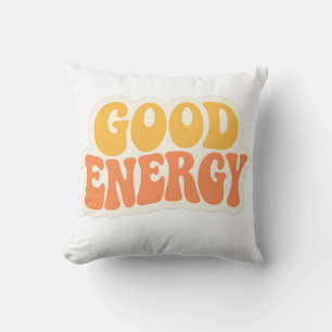 GOEDE ENERGIE Retro golvende tekst – kussensloop Kussen