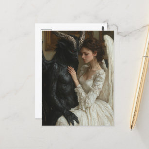 Goede engel en kwade demon briefkaart