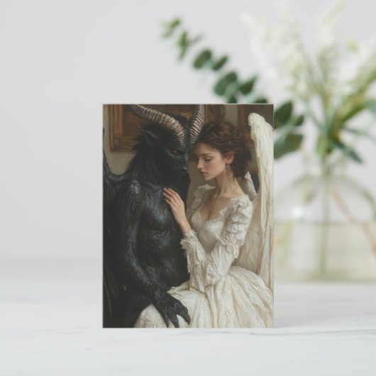 Goede engel en kwade demon briefkaart (Staand voorkant)