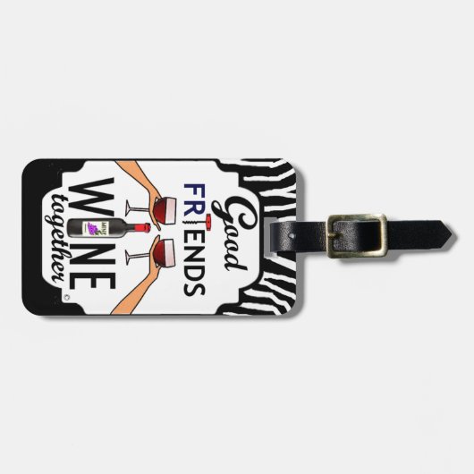 Goede Friends Wine Bagagelabel (Voorkant horizontaal)