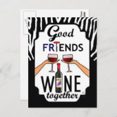 Goede Friends Wine Briefkaart (Voorkant / Achterkant)