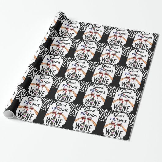 Goede Friends Wine Cadeaupapier (Uitgerold)