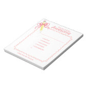 Goede Gedragsnota van Leraar | Potlood met strik Notitieblok (Linkerzijde)