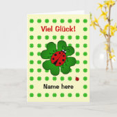 Goede Geluk gepersonaliseerde Viel Gluck Kaart (Gele Bloem)