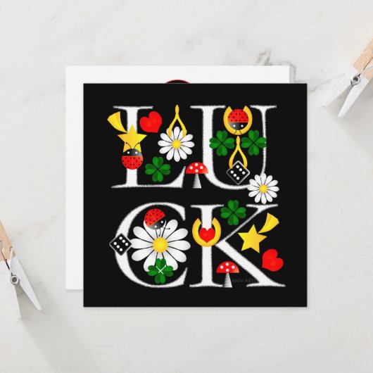 Goede Geluk Kaart (Voorkant / Achterkant in situ)