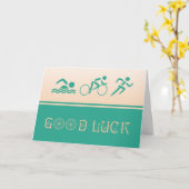 Goede geluk triathlon sport kaart (Gele Bloem)