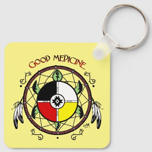 Goede geneeskunde schildpad sleutelhanger (Achterkant)