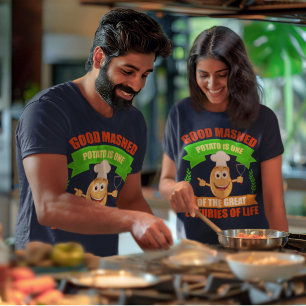 Goede gestreepte aardappel Grote luxe van het leve T-shirt