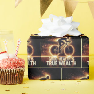 Goede gezondheid Poster met Neon fietser Cadeaupapier