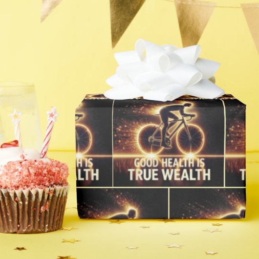 Goede gezondheid Poster met Neon fietser Cadeaupapier (Verjaardagsfeest)
