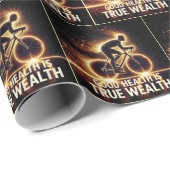 Goede gezondheid Poster met Neon fietser Cadeaupapier (Rol Hoek)