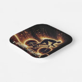 Goede gezondheid Poster met Neon fietser Papieren Bordje (Gebogen)