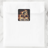 Goede gezondheid Poster met Neon fietser Vierkante Sticker (Tas)