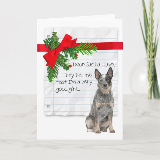 Goede Girl Cattle Dog Kerstmis Feestdagen Kaart (Voorkant)