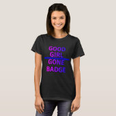 Goede Girl Gone Badge Thin Blue Line T-shirt (Voorkant volledig)