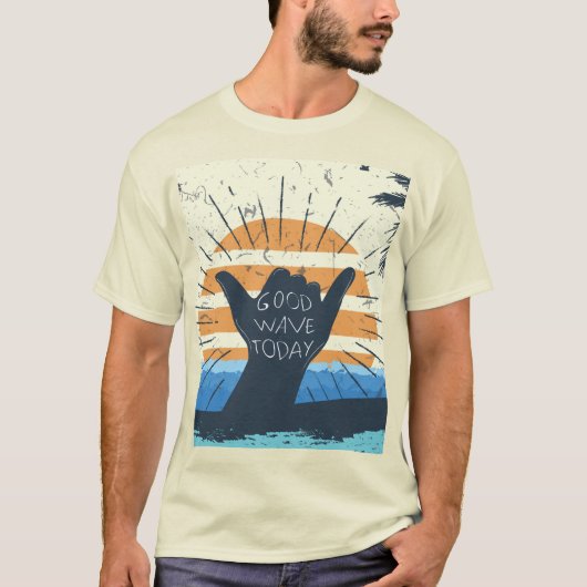 Goede golven vandaag koele surfer ontwerp t-shirt (Voorkant)