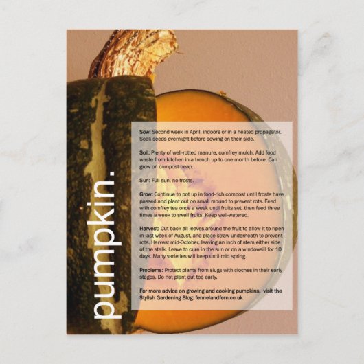 Goede groeigids: Pumpkin en Chard Briefkaart (Voorkant)