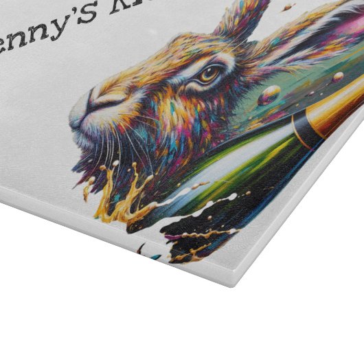 Goede hazendag. Haas & Prosecco! Snijplank (Hoek)