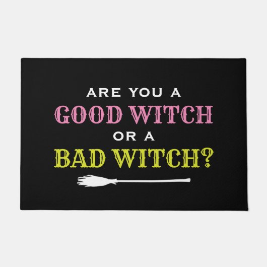 Goede heek of een Bad Witch Black Halloween Quote Deurmat (Voorkant)