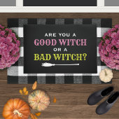 Goede heek of een Bad Witch Black Halloween Quote Deurmat