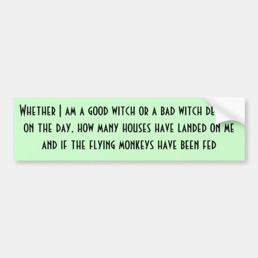 Goede heek of Slechte heek Bumpersticker (Voorkant)