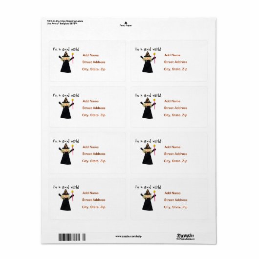 Goede heks etiket (Full Sheet)