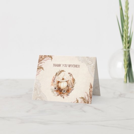Goede heks Halloween Vrijgezellenfeest dank u kaar Bedankkaart (Voorkant)