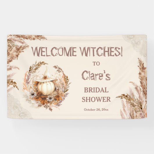 Goede heks Halloween Vrijgezellenfeest welkom bann Spandoek (Horizontaal)