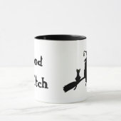 Goede heks, heks op een bezem mok (Midden)