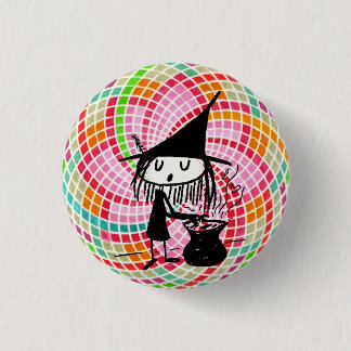 goede heks met de sacred geometry-toets ronde button 3,2 cm