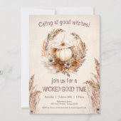 Goede heks pompoen halloween meisjes nachtfeest kaart (Voorkant)