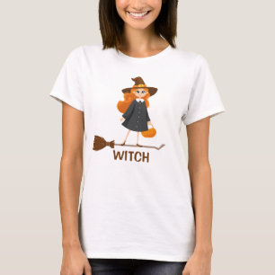 Goede heks Schattige Halloween Broom Cartoon Funny T-shirt
