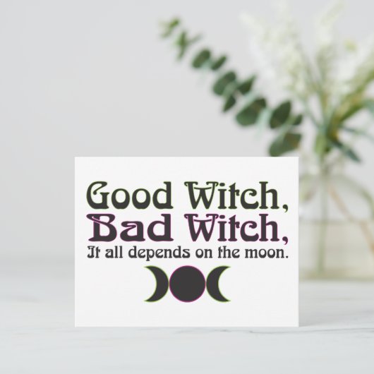 "Goede heks, slechte heks..." Briefkaarten (Staand voorkant)